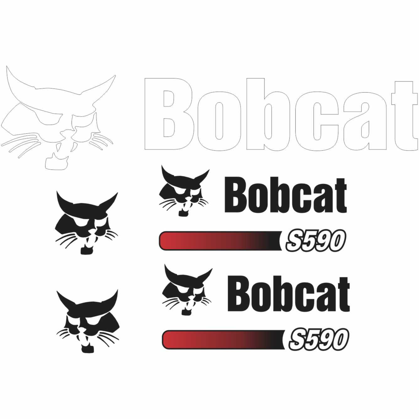 Bobcat s590 sticker file template cut