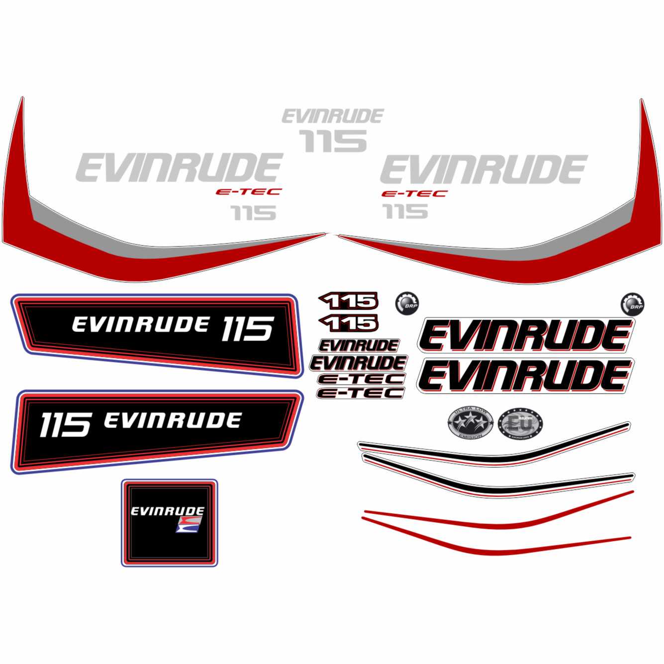 Evinrude 115 digital logo vector