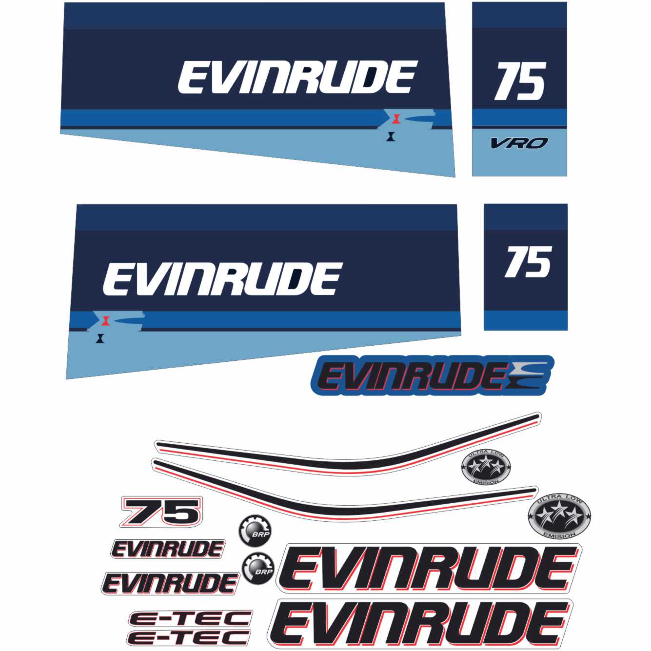 Evinrude 75 digital logo vector file