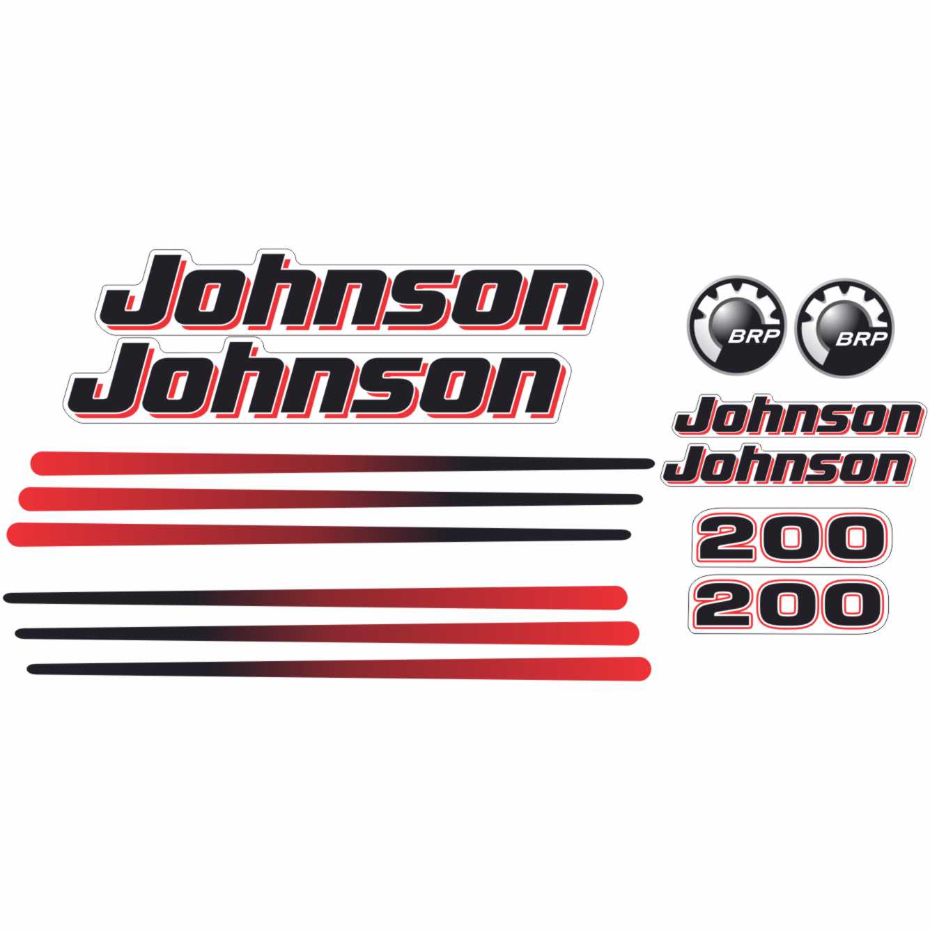Johnson 200 outboard motor decal vector