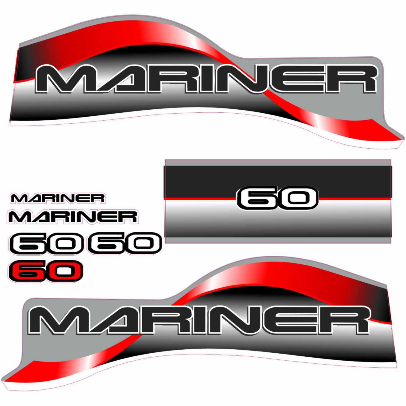 Mariner 60 outboard motor sticker decal digital file