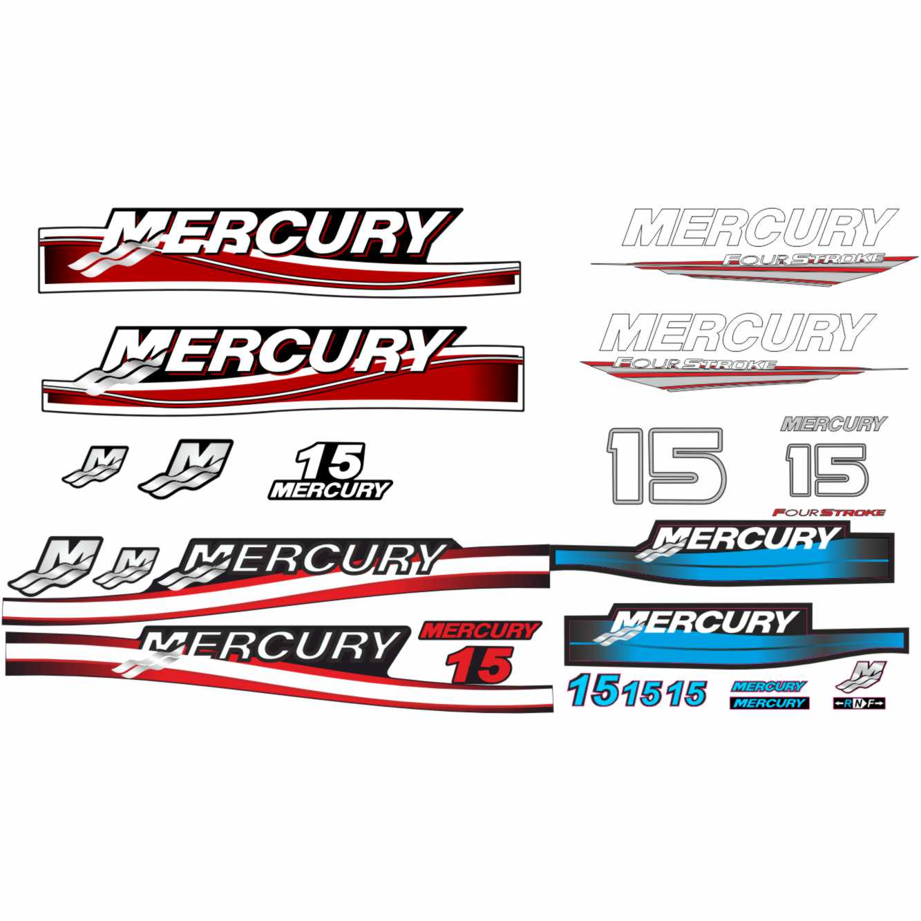 Mercury 15 outboard motor digital file vector