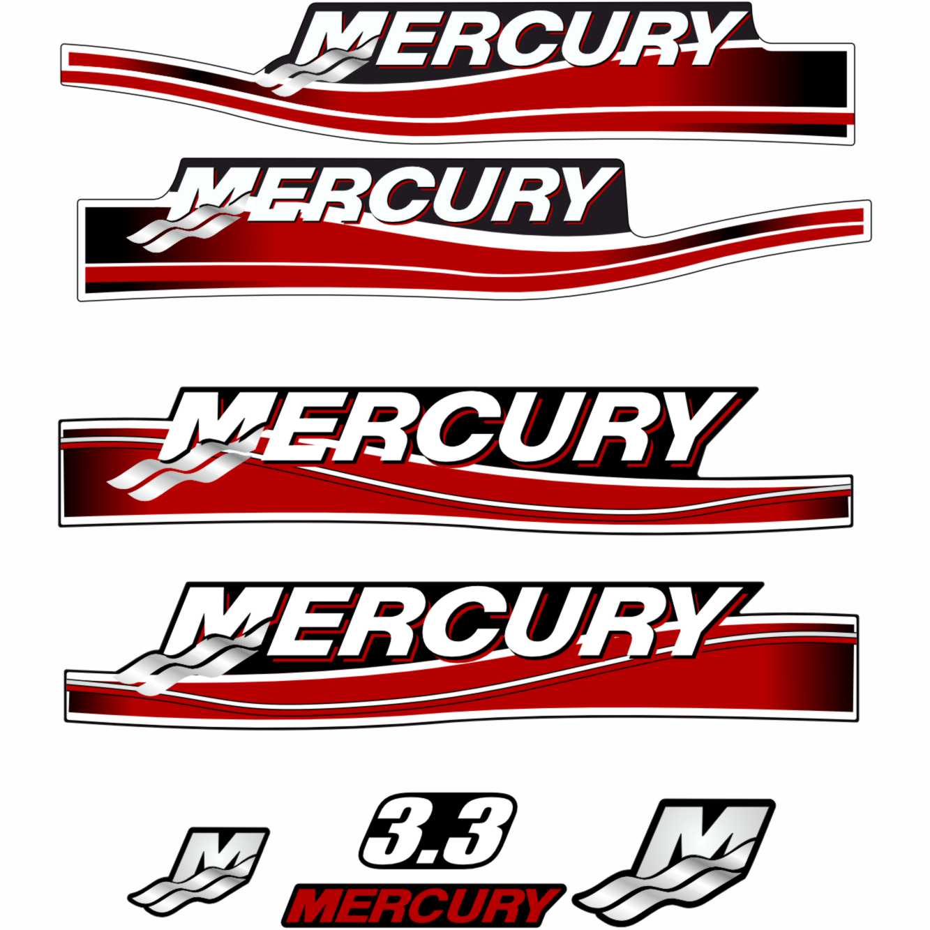Mercury 3.3 engine digital sticker file vector