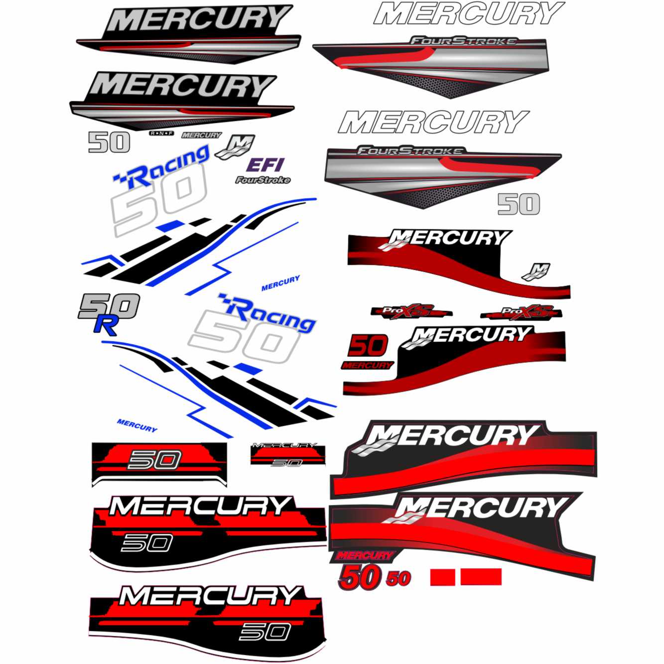 Mercury 50 outboard engine sticker kit digital file