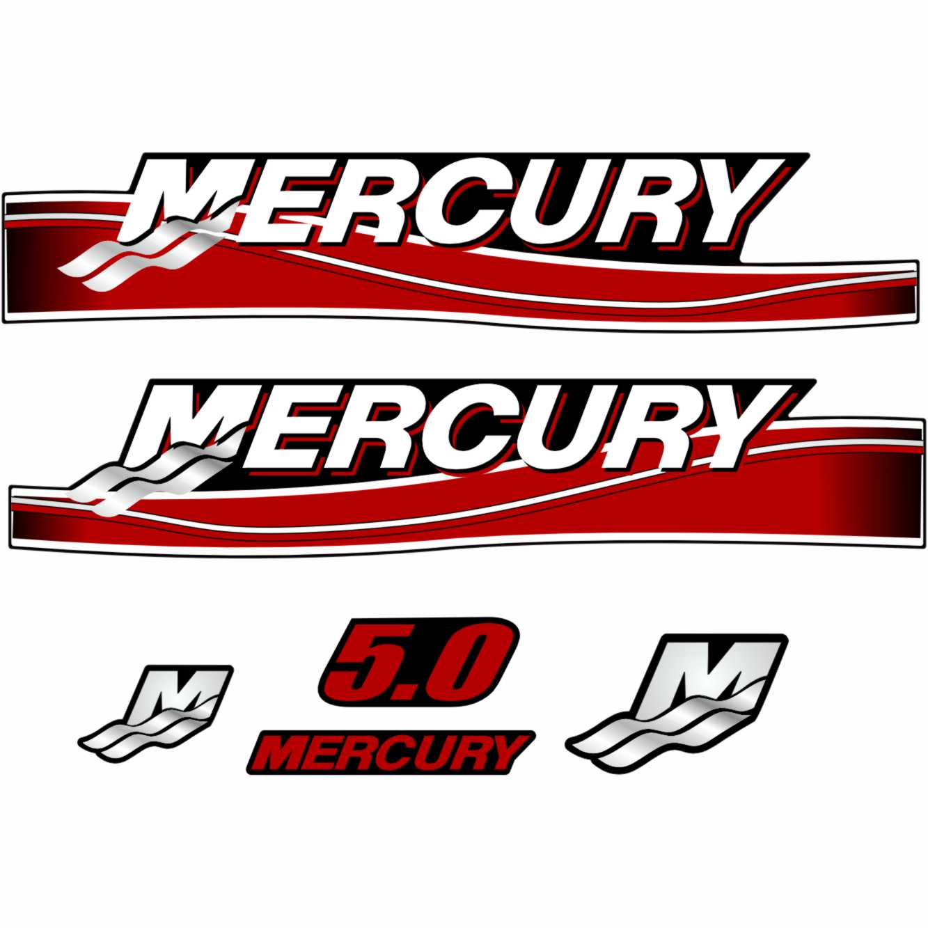 Mercury 5 outboard engine sticker file digital vector logo