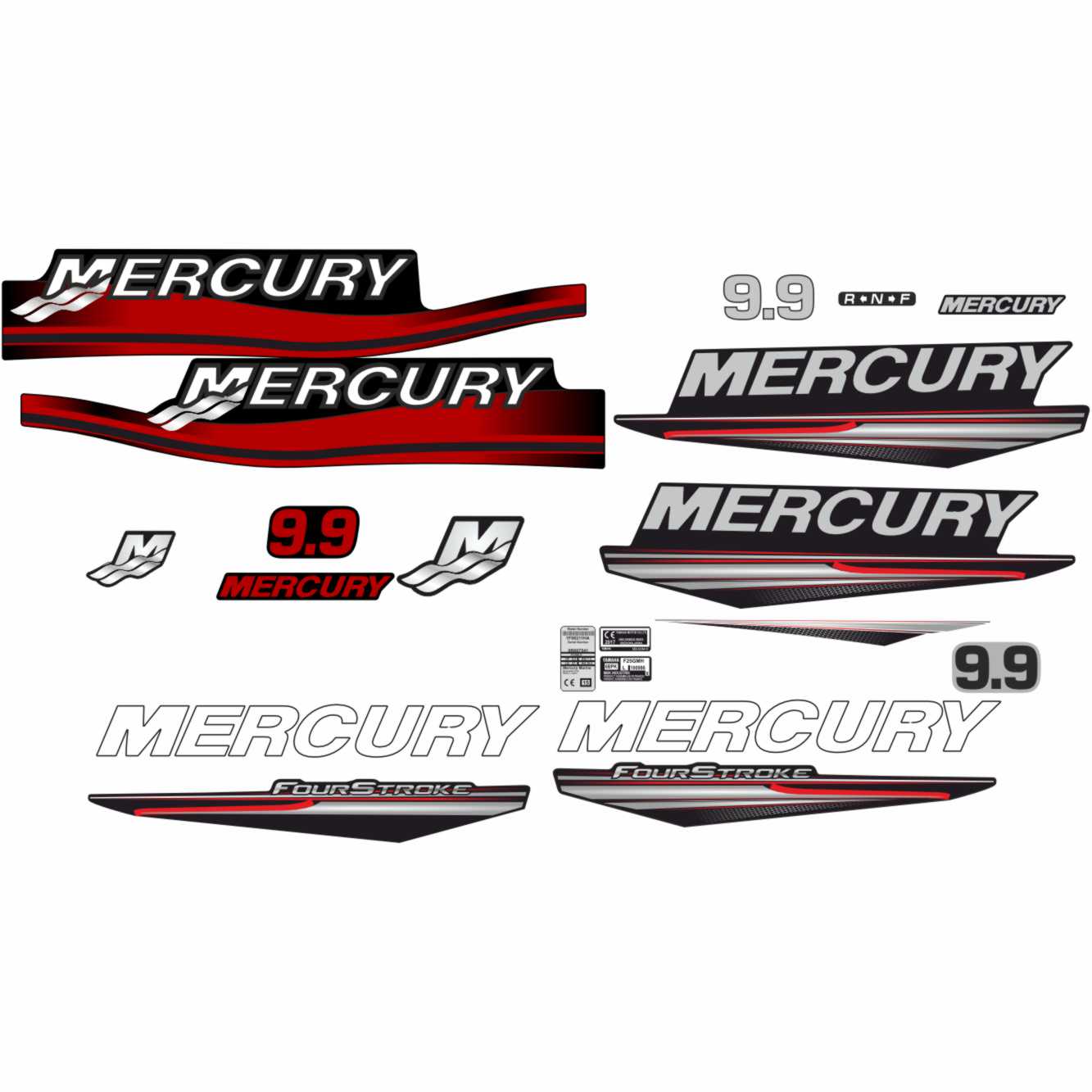 Mercury 9.9 engine sticker digital file vector