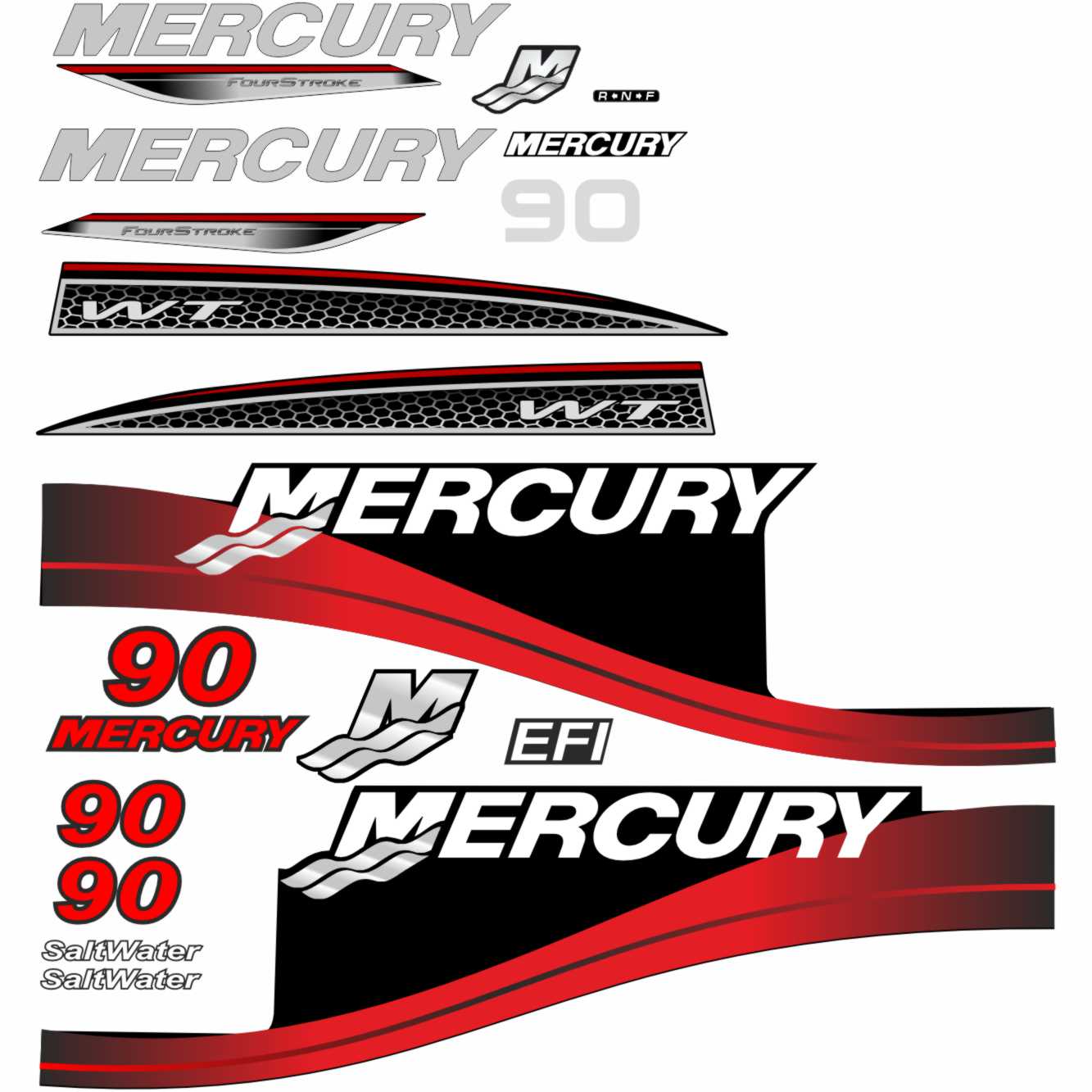 Mercury 90 engine sticker digital vector file