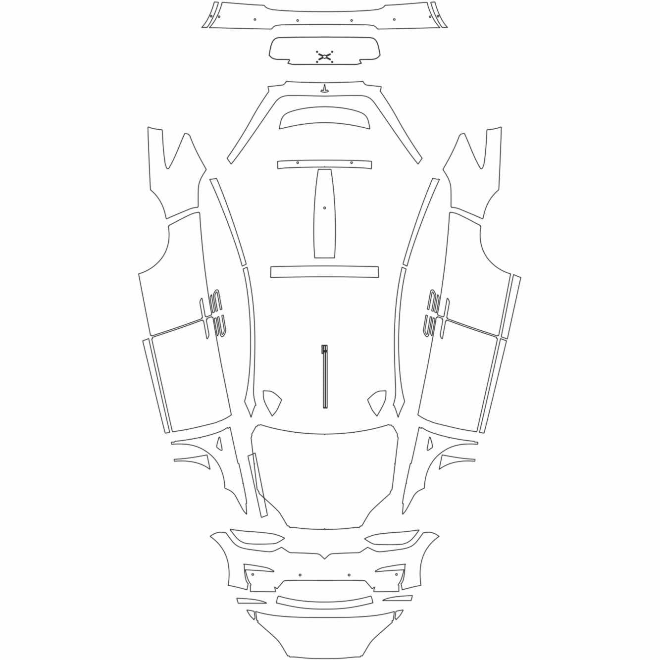 Tesla Model X from 2021 cut PPF ploter template digital file