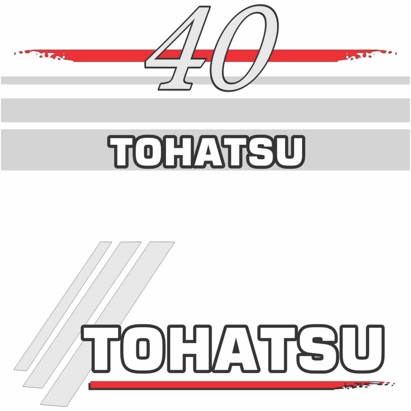 Tohatsu 40hp outboard engine sticker file decal
