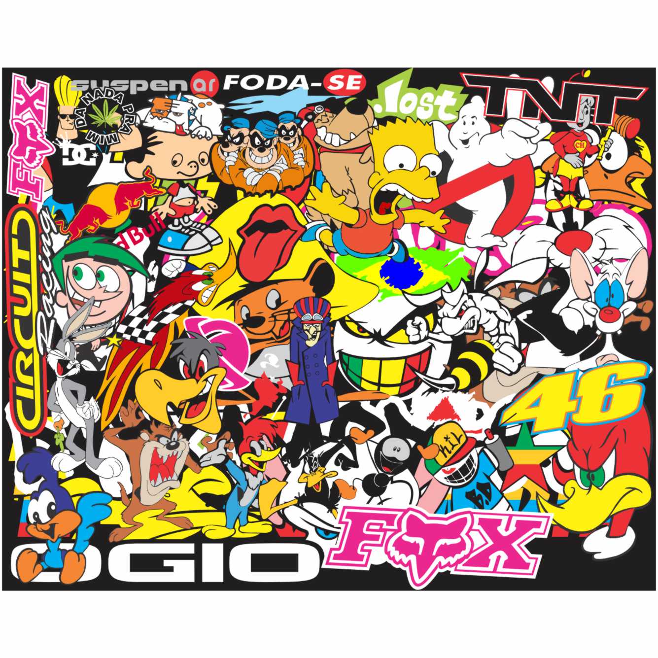 Vector files of sticker bombing