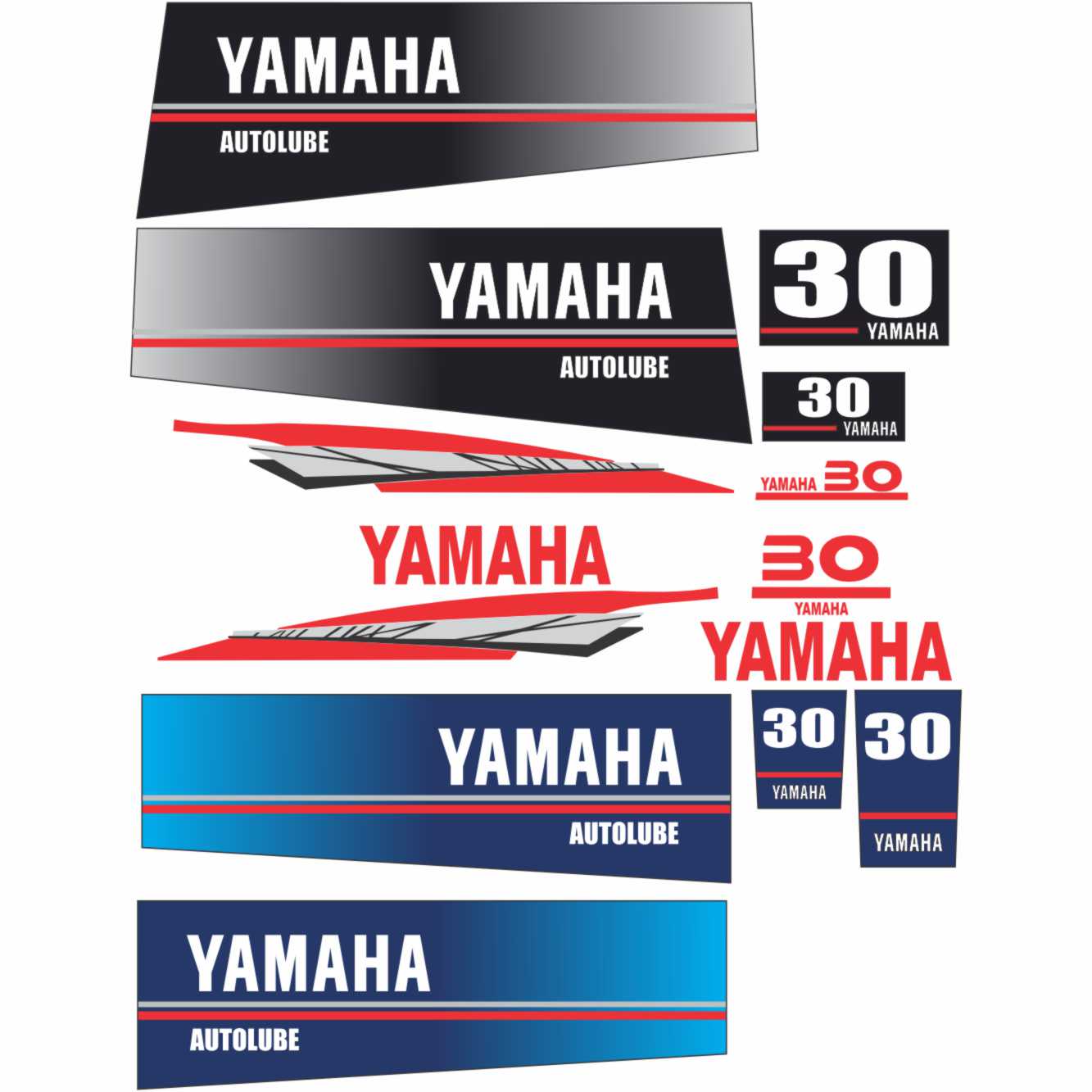 Yamaha 30 sticker engine vector