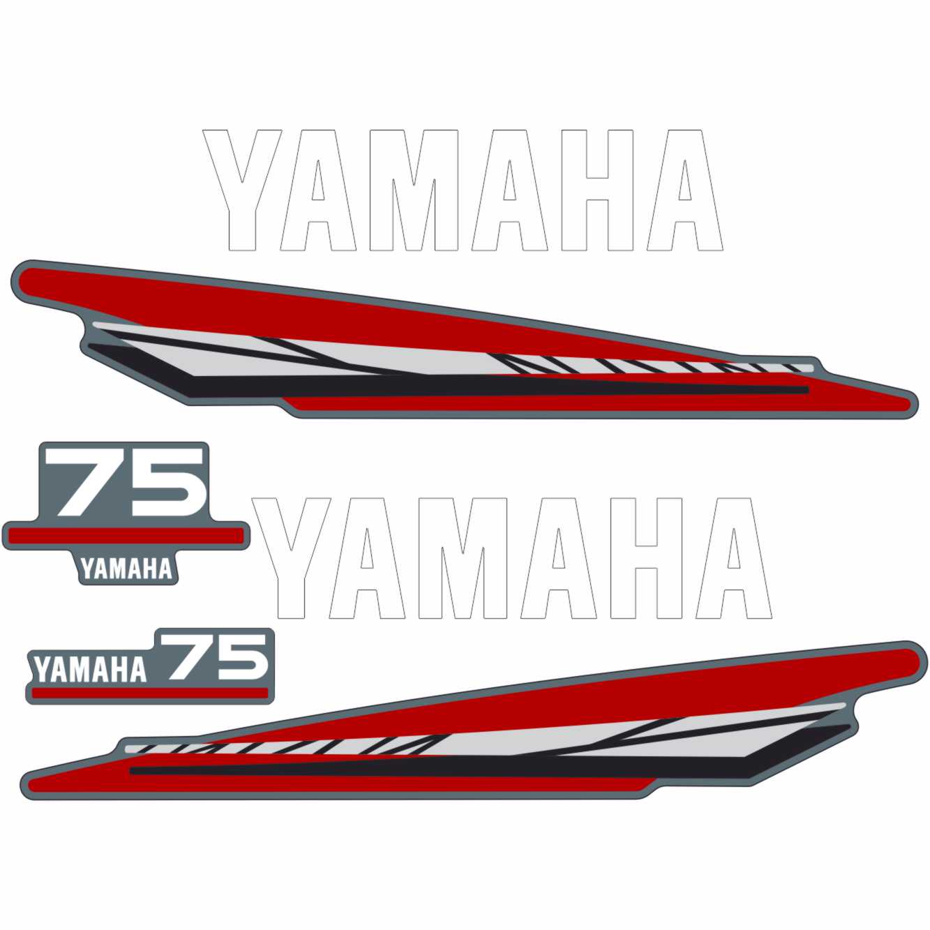 Yamaha 75 engine sticker
