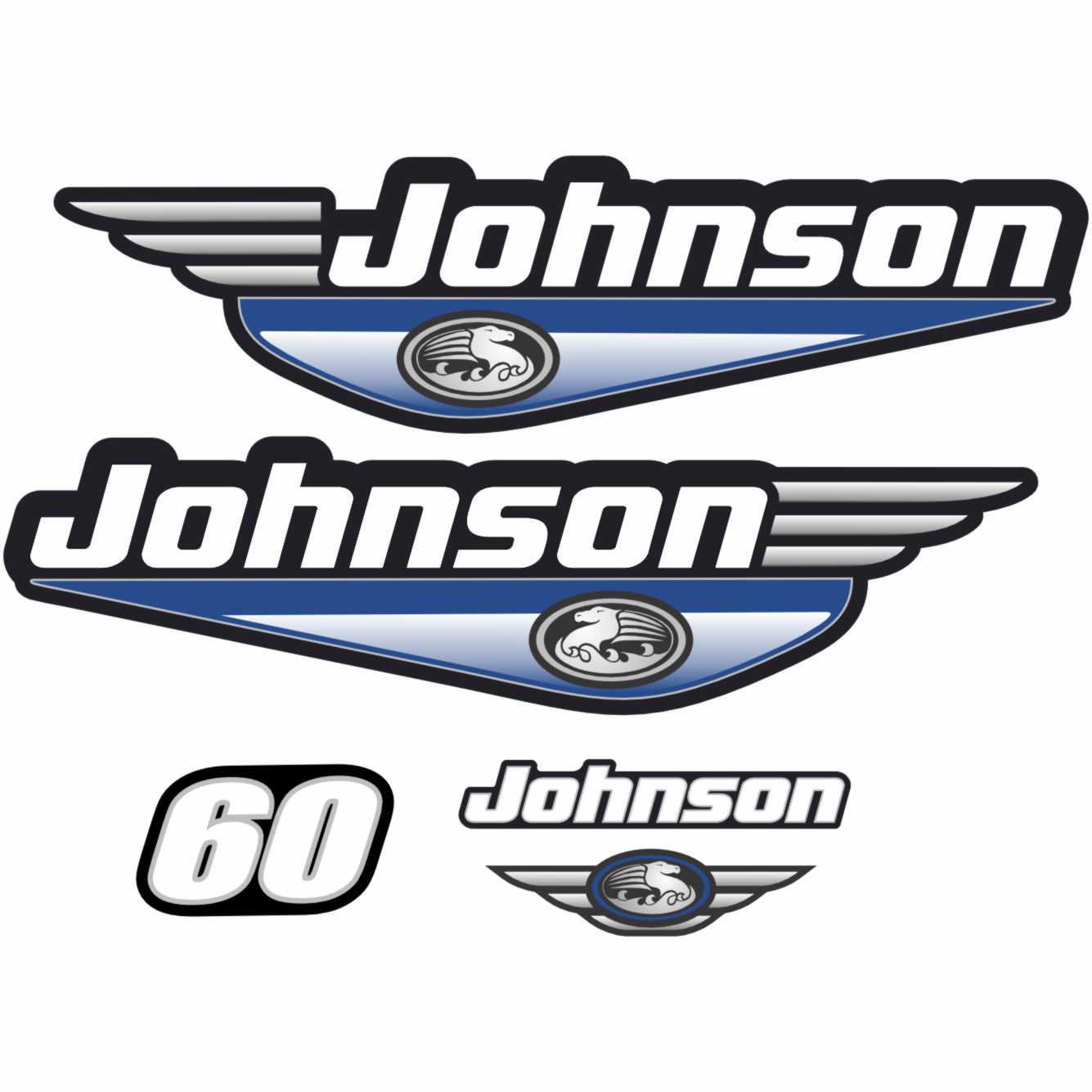 johnson 60 outboard sticker decal vector